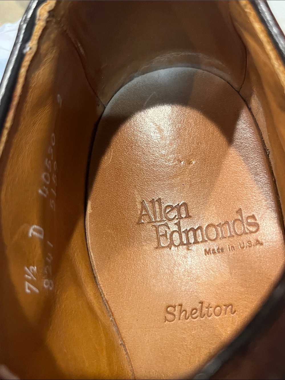 Allen Edmonds Shelton Two-Tone Brown Leather Oxford size 7.5 men’s - Picture 6 of 7